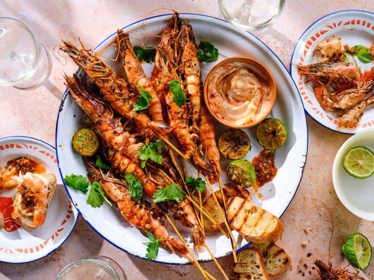 Grilled Pettit Prawns