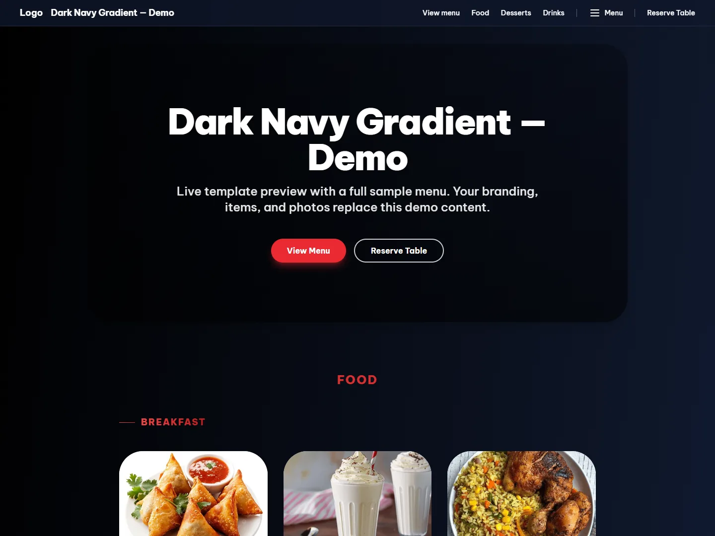 Dark Navy Gradient preview